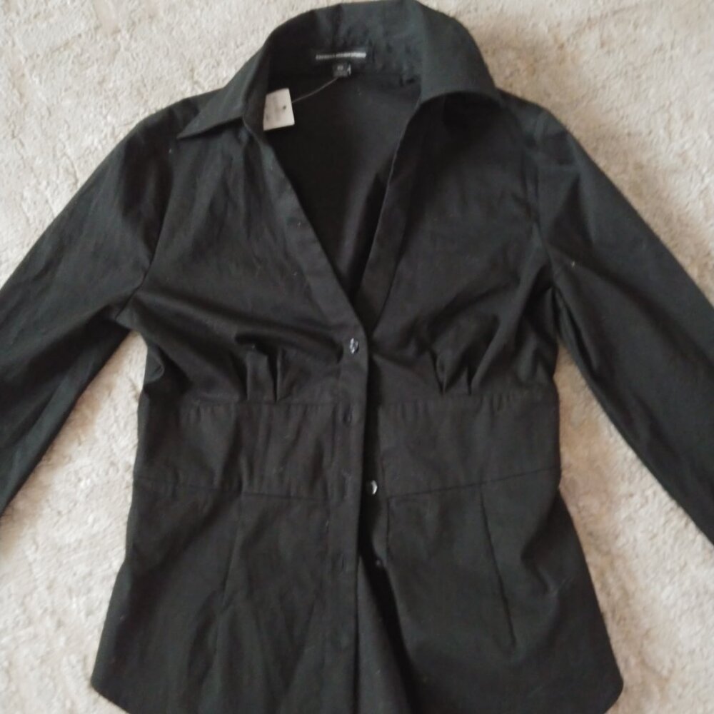 VINTAGE Express Design Studio black button down shirt size XS